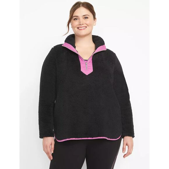 NWT Lane Bryant LIVI Active Half-Zip Sherpa Pullover Sweater Plus Size: 18/20 - Picture 1 of 6